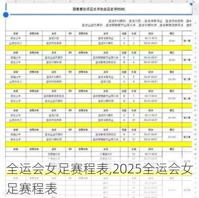 全运会女足赛程表,2025全运会女足赛程表