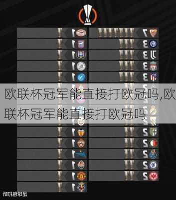 欧联杯冠军能直接打欧冠吗,欧联杯冠军能直接打欧冠吗