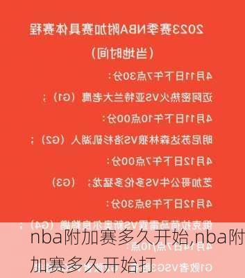 nba附加赛多久开始,nba附加赛多久开始打
