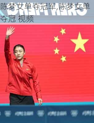 陈梦女单夺冠军,陈梦女单夺冠 视频