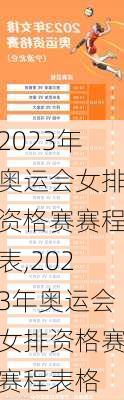 2023年奥运会女排资格赛赛程表,2023年奥运会女排资格赛赛程表格