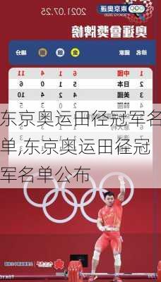 东京奥运田径冠军名单,东京奥运田径冠军名单公布