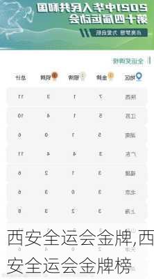 西安全运会金牌,西安全运会金牌榜