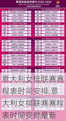 意大利女排联赛赛程表时间安排,意大利女排联赛赛程表时间安排最新