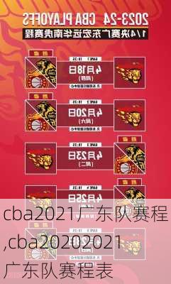 cba2021广东队赛程,cba20202021广东队赛程表