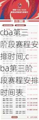 cba第三阶段赛程安排时间,cba第三阶段赛程安排时间表