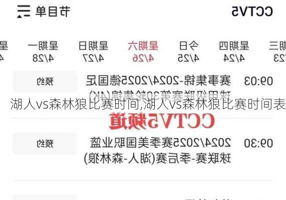 湖人vs森林狼比赛时间,湖人vs森林狼比赛时间表