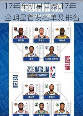 17年全明星首发,17年全明星首发名单及排名