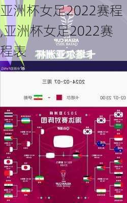 亚洲杯女足2022赛程,亚洲杯女足2022赛程表