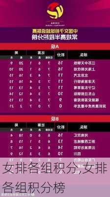 女排各组积分,女排各组积分榜