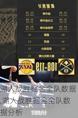 湖人战胜掘金全队数据,湖人战胜掘金全队数据分析