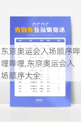 东京奥运会入场顺序哔哩哔哩,东京奥运会入场顺序大全