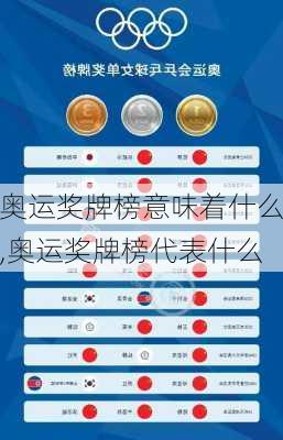 奥运奖牌榜意味着什么,奥运奖牌榜代表什么