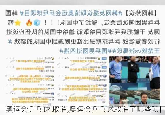 奥运会乒乓球 取消,奥运会乒乓球取消了哪些项目