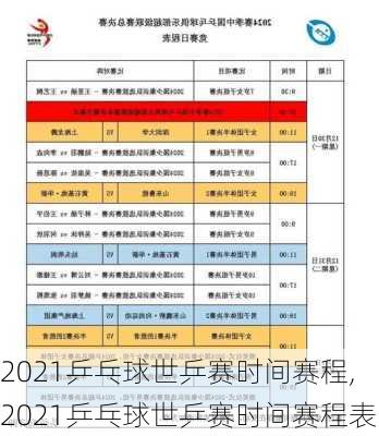 2021乒乓球世乒赛时间赛程,2021乒乓球世乒赛时间赛程表