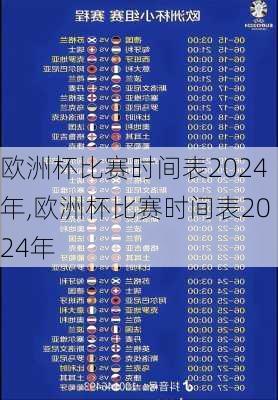 欧洲杯比赛时间表2024年,欧洲杯比赛时间表2024年
