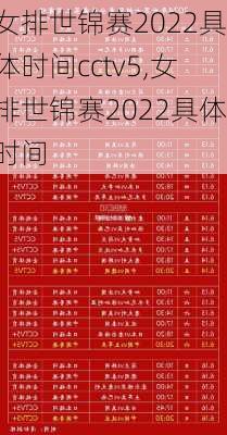 女排世锦赛2022具体时间cctv5,女排世锦赛2022具体时间