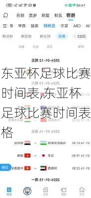 东亚杯足球比赛时间表,东亚杯足球比赛时间表格