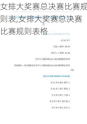 女排大奖赛总决赛比赛规则表,女排大奖赛总决赛比赛规则表格