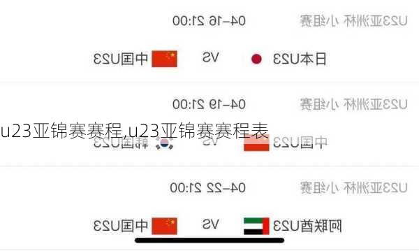 u23亚锦赛赛程,u23亚锦赛赛程表