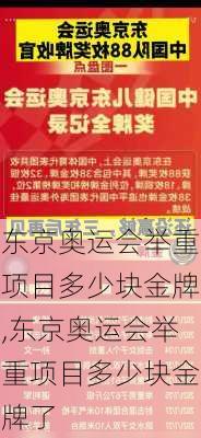 东京奥运会举重项目多少块金牌,东京奥运会举重项目多少块金牌了