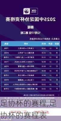 足协杯的赛程,足协杯的赛程表