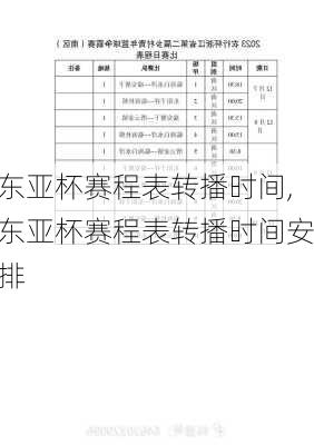 东亚杯赛程表转播时间,东亚杯赛程表转播时间安排