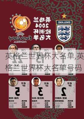 英格兰世界杯大名单,英格兰世界杯大名单号码