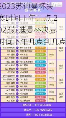 2023苏迪曼杯决赛时间下午几点,2023苏迪曼杯决赛时间下午几点到几点