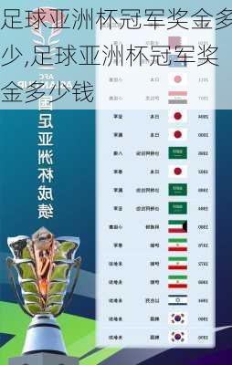 足球亚洲杯冠军奖金多少,足球亚洲杯冠军奖金多少钱