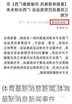 体育最新消息新闻,体育最新消息新闻事件