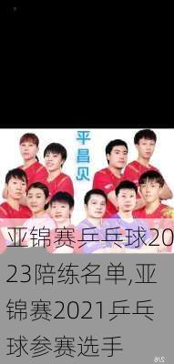 亚锦赛乒乓球2023陪练名单,亚锦赛2021乒乓球参赛选手