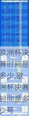 欧洲杯决赛时间是多少,欧洲杯决赛时间是多少号