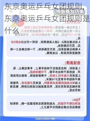 东京奥运乒乓女团规则,东京奥运乒乓女团规则是什么