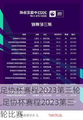 足协杯赛程2023第三轮,足协杯赛程2023第三轮比赛