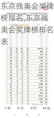东京残奥会奖牌榜排名,东京残奥会奖牌榜排名表
