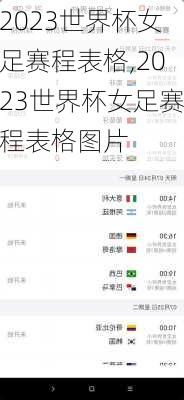 2023世界杯女足赛程表格,2023世界杯女足赛程表格图片