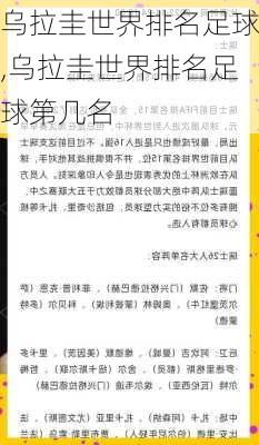 乌拉圭世界排名足球,乌拉圭世界排名足球第几名