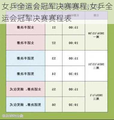 女乒全运会冠军决赛赛程,女乒全运会冠军决赛赛程表