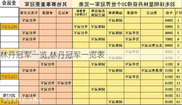 林丹冠军一览,林丹冠军一览表