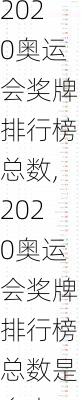 2020奥运会奖牌排行榜总数,2020奥运会奖牌排行榜总数是多少