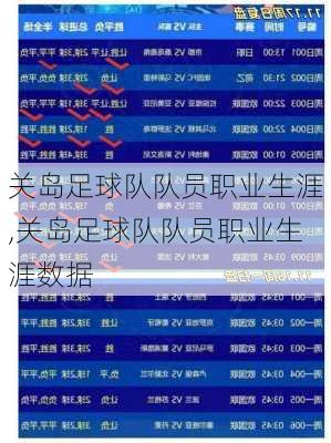 关岛足球队队员职业生涯,关岛足球队队员职业生涯数据