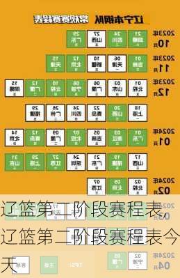 辽篮第二阶段赛程表,辽篮第二阶段赛程表今天