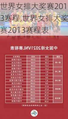 世界女排大奖赛2013赛程,世界女排大奖赛2013赛程表