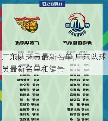 广东队球员最新名单,广东队球员最新名单和编号