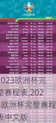 2023欧洲杯完整赛程表,2023欧洲杯完整赛程表中文版