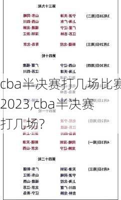 cba半决赛打几场比赛2023,cba半决赛打几场?