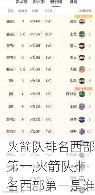 火箭队排名西部第一,火箭队排名西部第一是谁