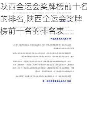 陕西全运会奖牌榜前十名的排名,陕西全运会奖牌榜前十名的排名表