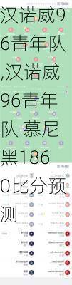 汉诺威96青年队,汉诺威96青年队 慕尼黑1860比分预测